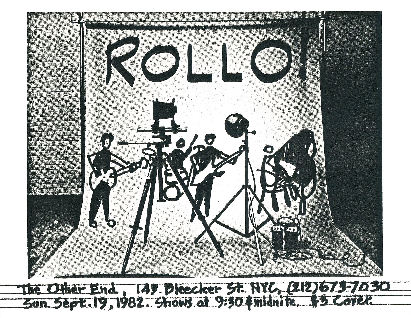 Rollo postcard for The Other End for 09-19-1982 performance.